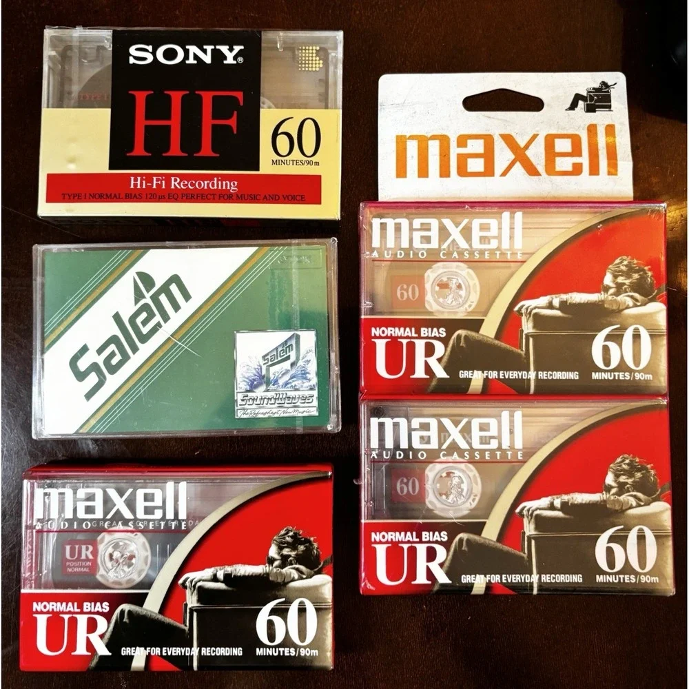 VINTAGE Blank Cassette Tapes Lot ~ Salem Promo Maxell Sony SEALED
